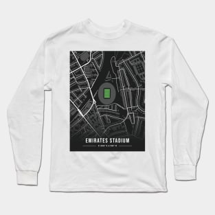 Emirates Stadium Map Design Long Sleeve T-Shirt